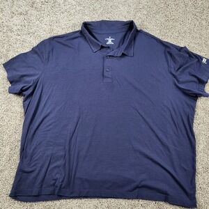 Fabletics Men's The 24-7 Polo Navy Blue Short Sleeve Cotton Modal Blend Size 4X